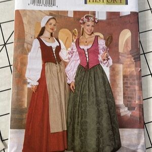 Butterick 6196 Renaissance Bar Wench sewing pattern, size 6, 8, 10, c2001